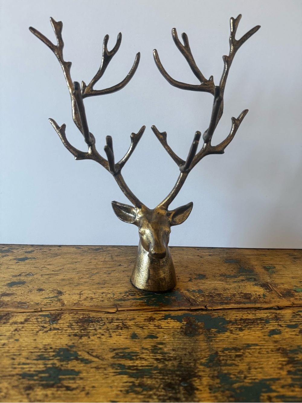 Deer Head Sculpture - Gold Tone